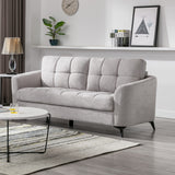 Callie Light Gray 79"W Woven Fabric Sofa