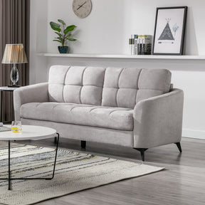 Callie Light Gray 79"W Woven Fabric Sofa