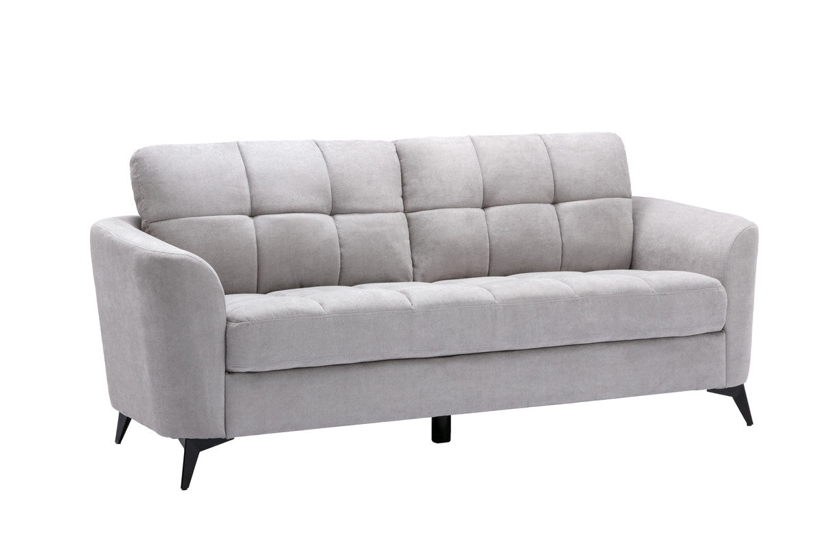 Callie Light Gray Woven Fabric Sofa & Loveseat Set