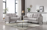 Callie Light Gray Woven Fabric Sofa & Loveseat Set