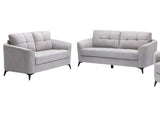 Callie Light Gray Woven Fabric Sofa & Loveseat Set