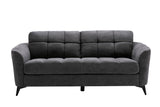 Callie Gray Woven Fabric Sofa, Loveseat & Chair Set