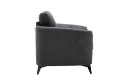Callie Gray Woven Fabric Sofa, Loveseat & Chair Set