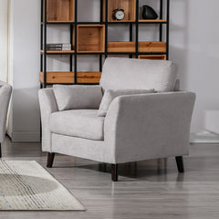 Damian Light Gray 37"W Woven Fabric Chair