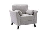 Damian Light Gray 37"W Woven Fabric Chair