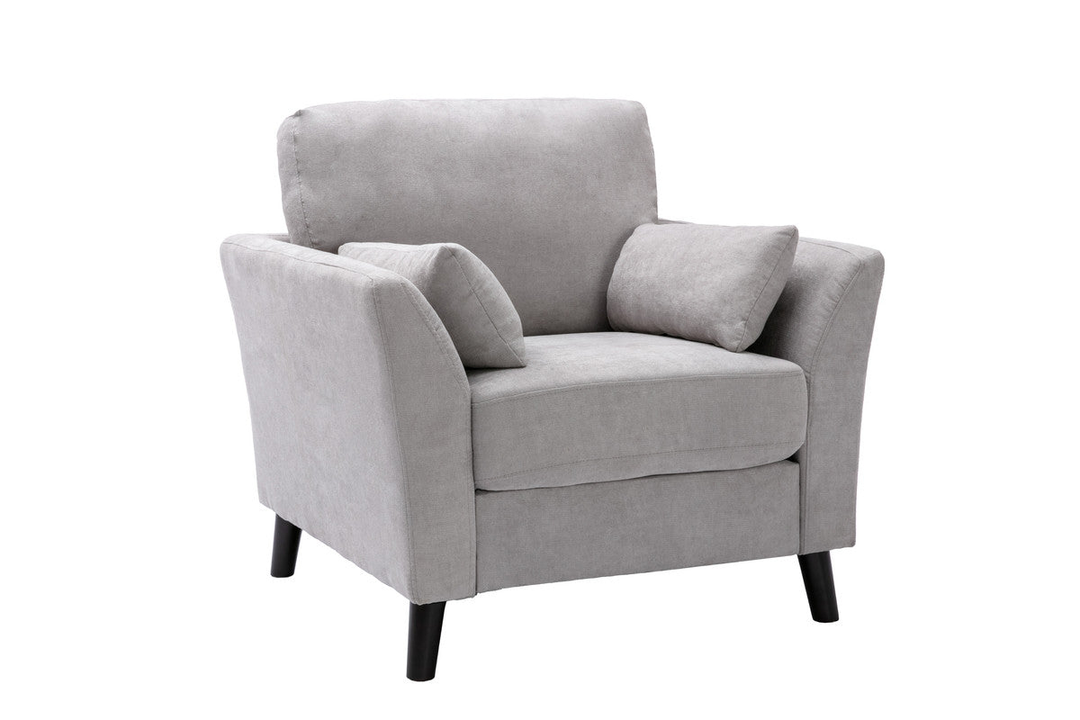 Damian Light Gray 37"W Woven Fabric Chair