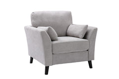 Damian Light Gray 37"W Woven Fabric Chair