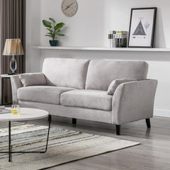 Damian Light Gray 77"W Woven Fabric Sofa