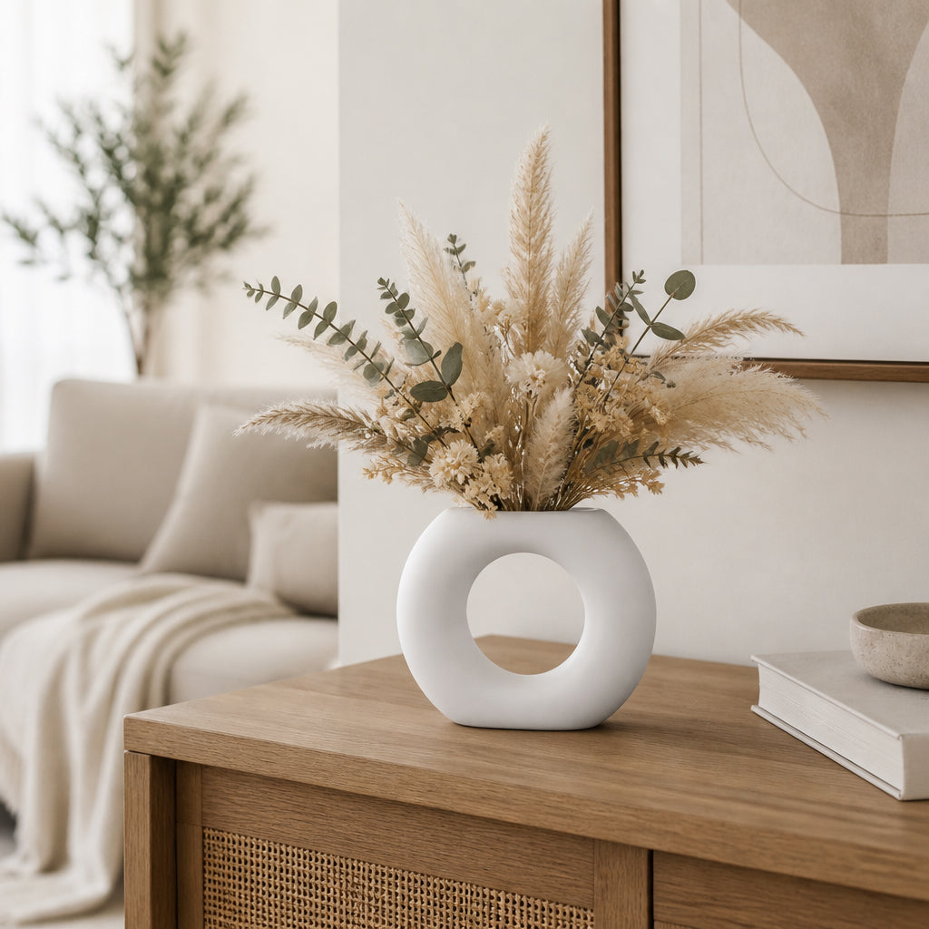 Calville White Ceramic Donut Vase