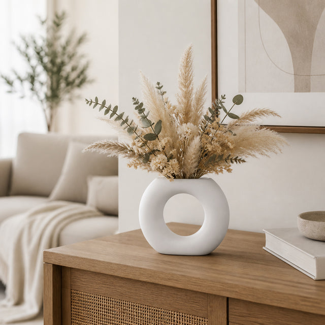 Calville White Ceramic Donut Vase