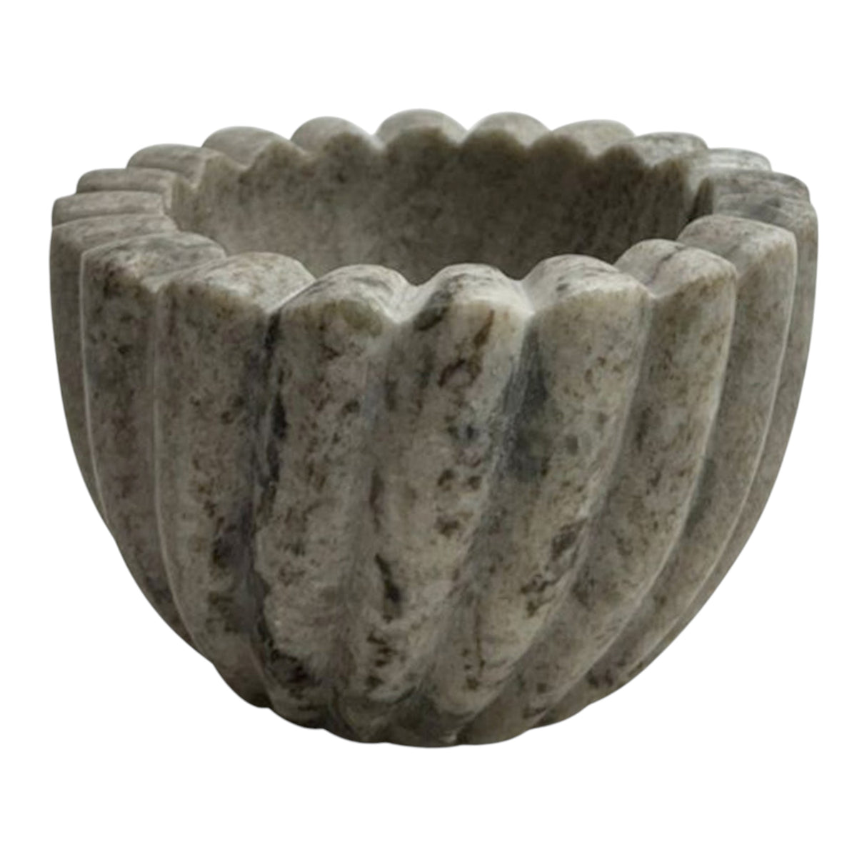 Delphos Beige Wavy Carved Marble Dish