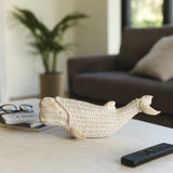 Berg White Resin Wicker Beluga Whale