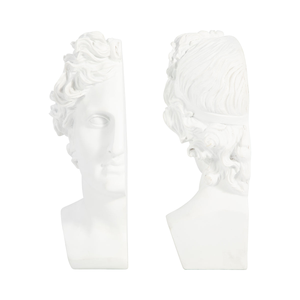 Pond White Resin Greek Goddess Bookends (Set of 2)