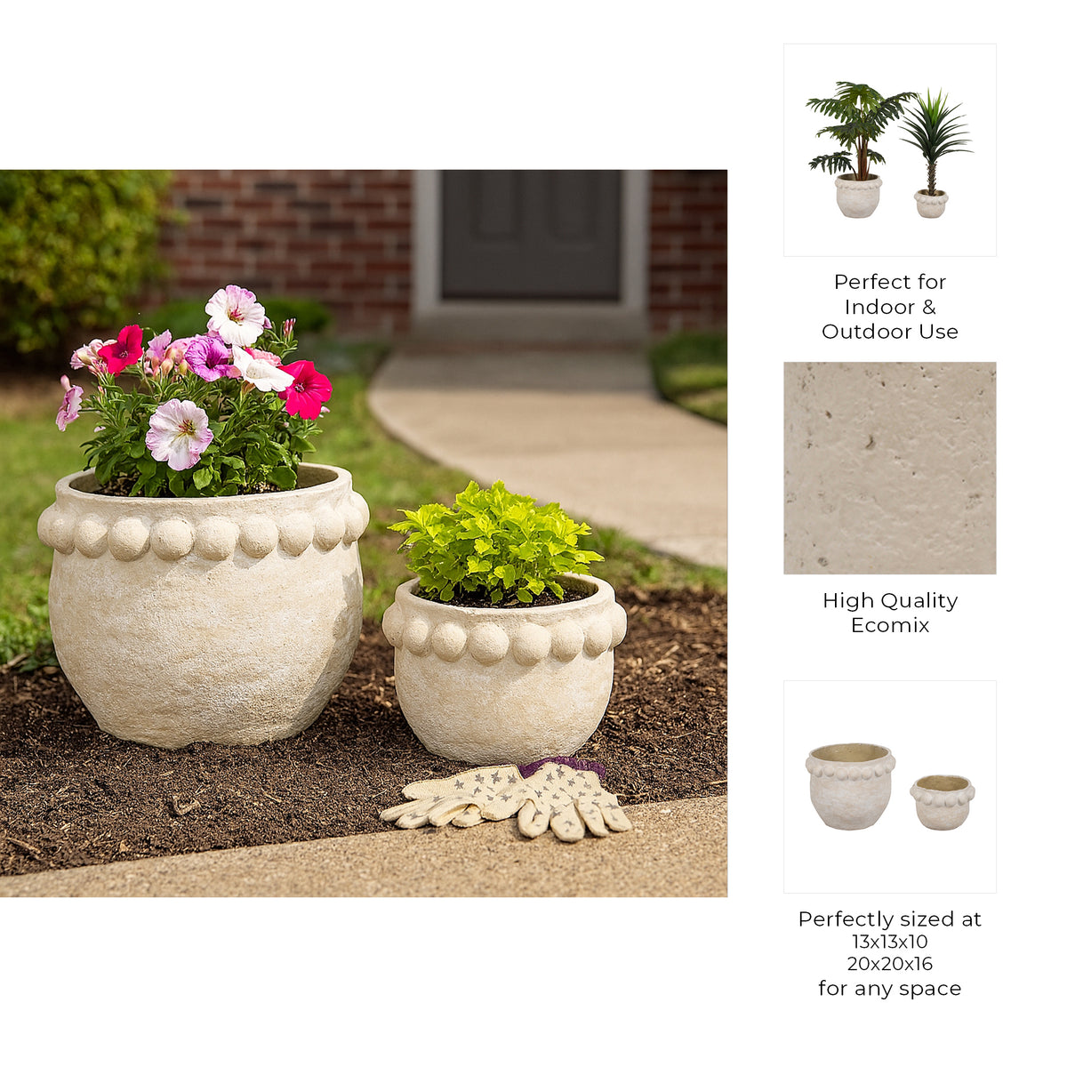 Castonburn White Planters (Set of 2)