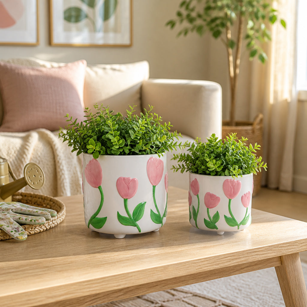 Gartondale Pink/Green Planters (Set of 2)