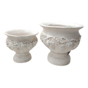 Pescadero Ivory Grapevine Urn Planters (Set of 2)