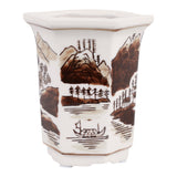 Nickrun Brown/White Sage and Eucalyptus Chinoiserie Candle