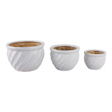 Raymondhaven White Wavy Planters (Set of 3)