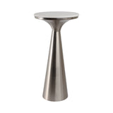 Redcrest White/Silver Tapered Mtal Base and Marble Drnk Table
