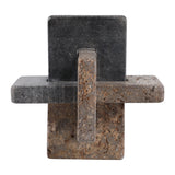 Thornton Black/Tan Marble and Dark Travertine Knot