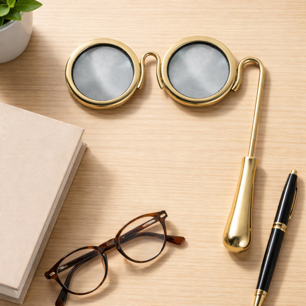 Campbell Gold/Clear Glasses Magnifying Glass