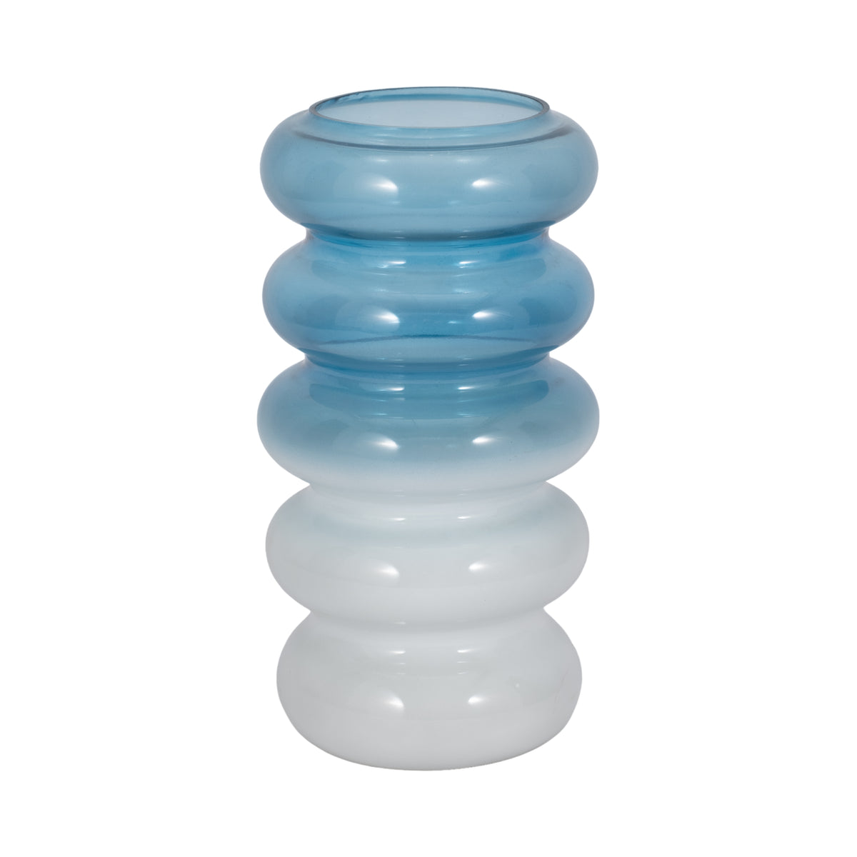 Posts Blue Small Glass Accordion Vase