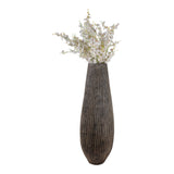 Hornbrook Rustic Black/Gray Large Ridged Terracotta Floor Vase