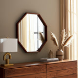 Heath Place Cherry Wood Octagon Shaped Mirror
