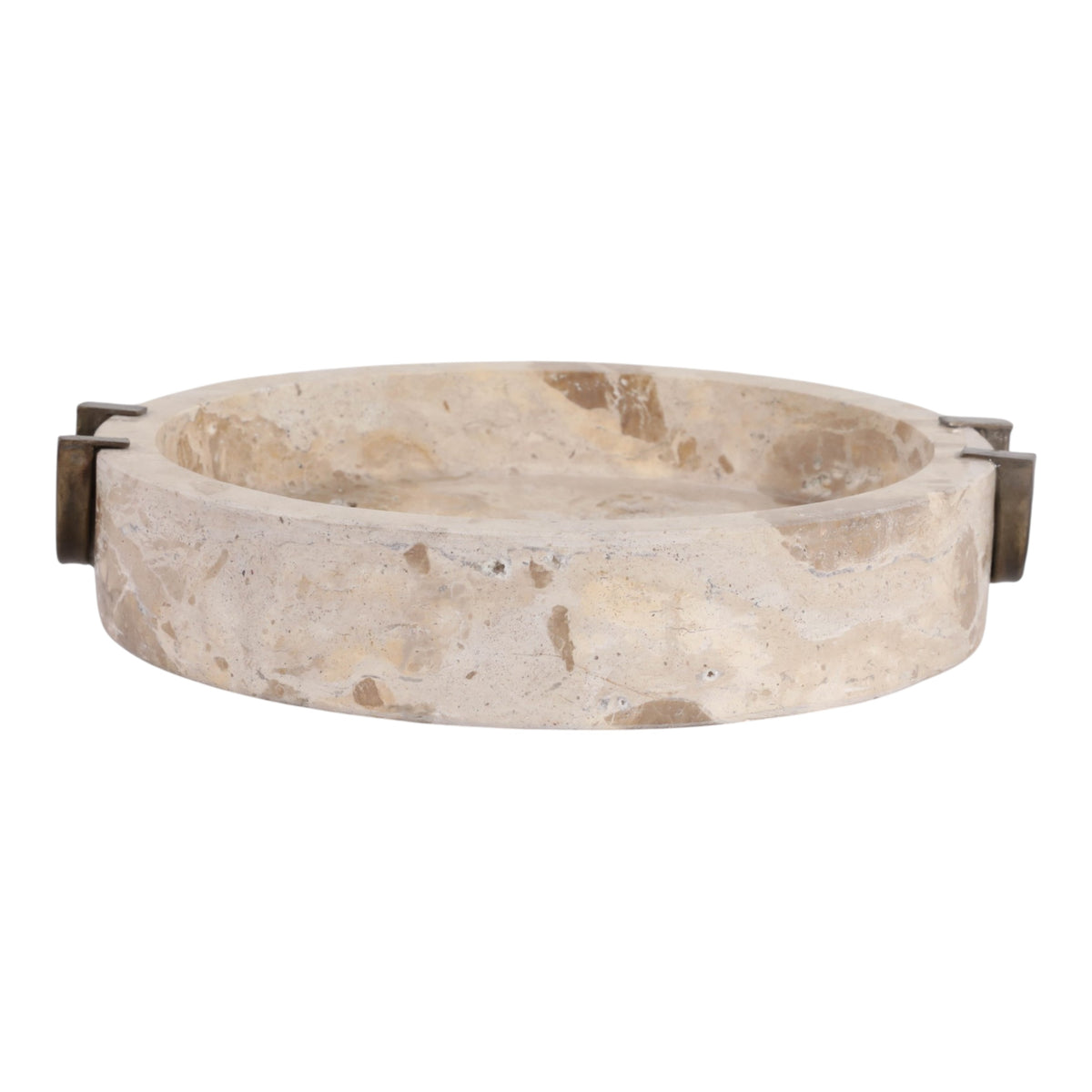 Wingo Leopard/Tan/Brass Marble Bowl with Antique Handle