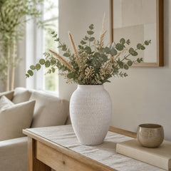 Finley White Large Hammered Vase