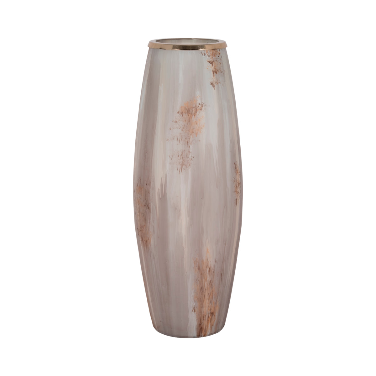 Atherton Multicolor Small Opal Finish Curved Glass Vase