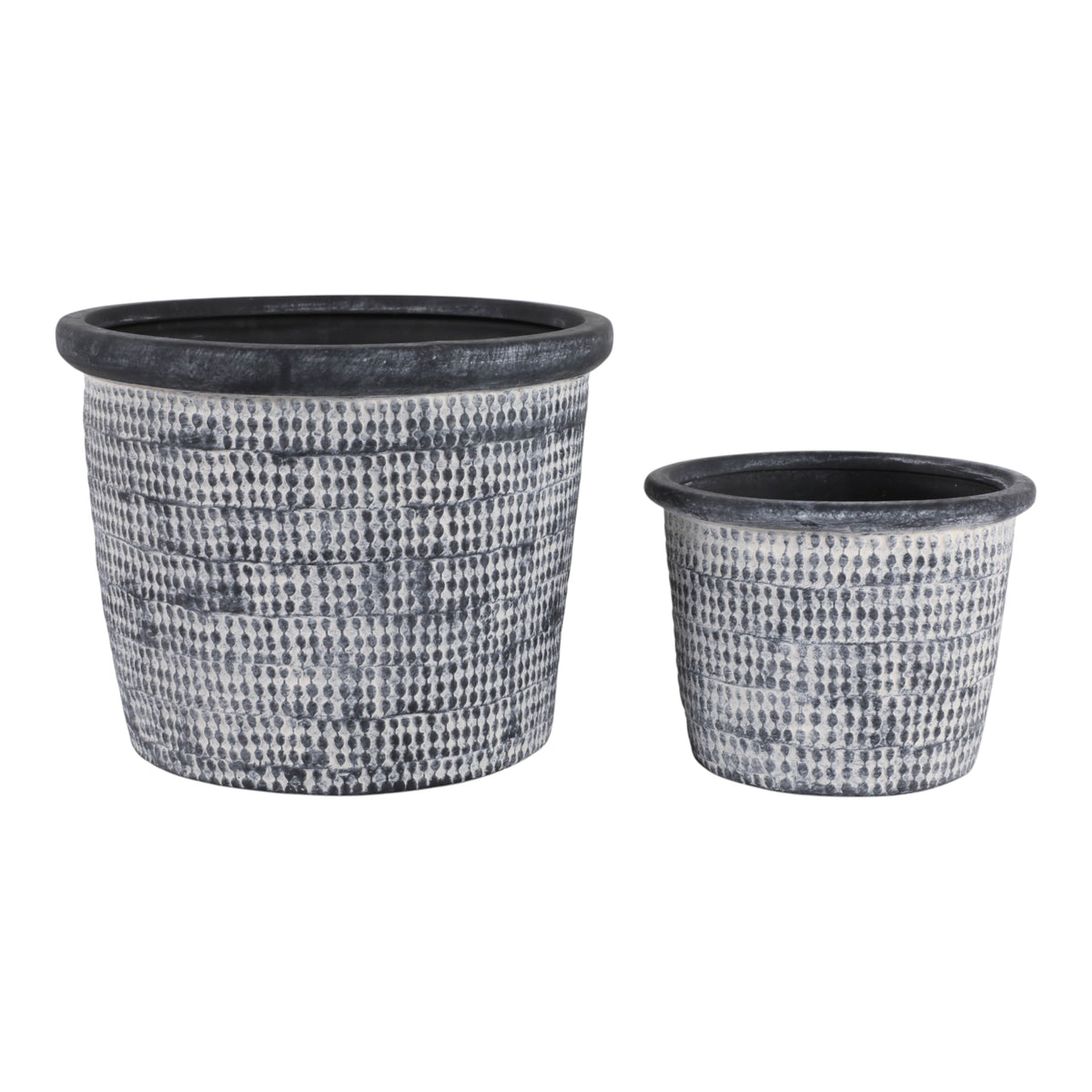 Kendallwick Black/White Planters (Set of 2)