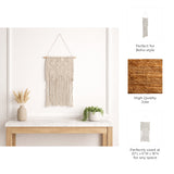 Lakin Ivory Wood Macrame Wall Shelf