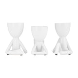 Cohasset White Ceramic Sitting Humans Planters (Set of 3)