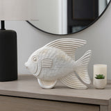 Ojala Whitewash Resin Fish Figurine - 14332-02EC