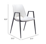 Desi White Dining Chair (Set of 2)