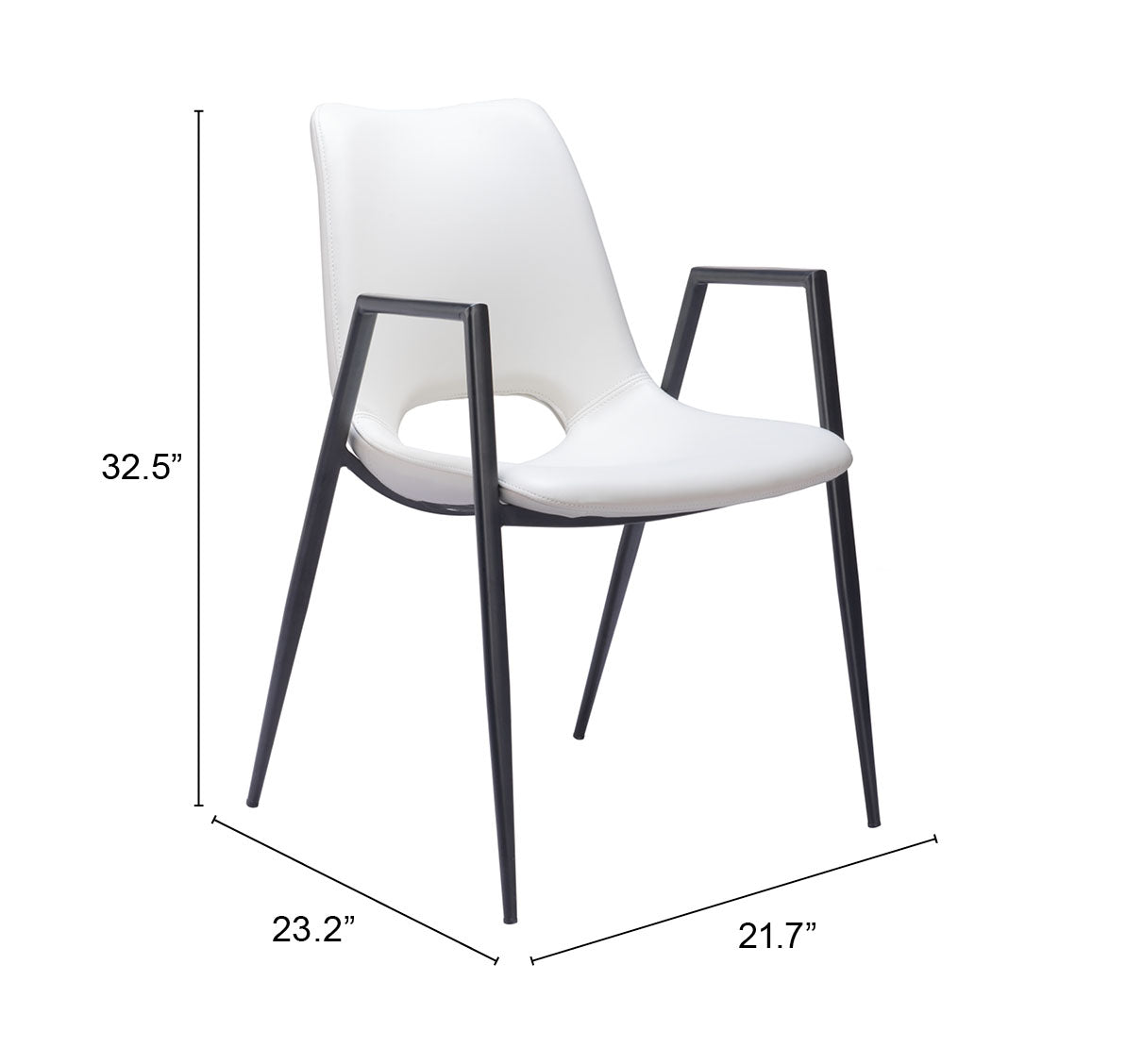 Desi White Dining Chair (Set of 2)