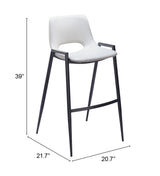 Desi White Barstool (Set of 2)