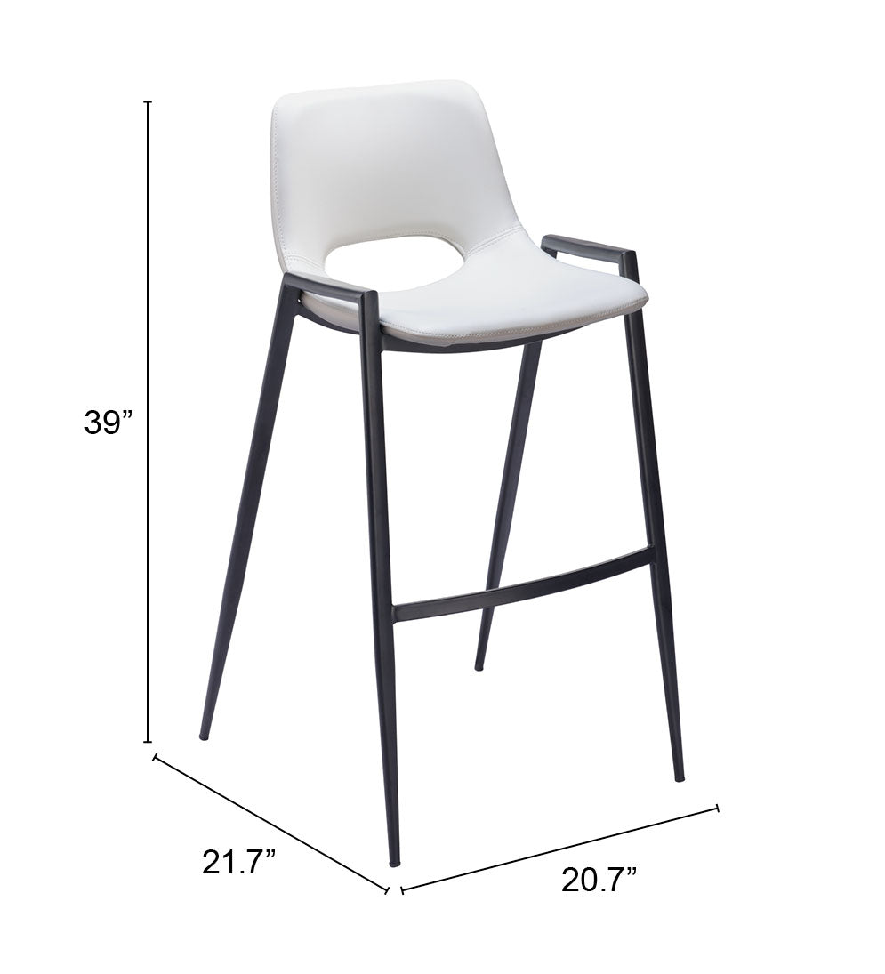 Desi White Barstool (Set of 2)