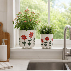 Almaway Orange/Green Planters (Set of 2)