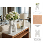 Clyde White Modern X Shape Terracotta Vase