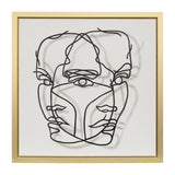 Akers White/Black/Gold Hand Painted Face Illusion Framed Wall Art