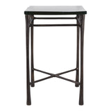 Colma Clear/Antique Brass Thick Glass Top Square Accent Table