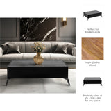 Nebelhorn Black Wood and Glass Coffee Table