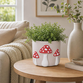 Breckrun Red/White Magic Mushroom Applique Planter