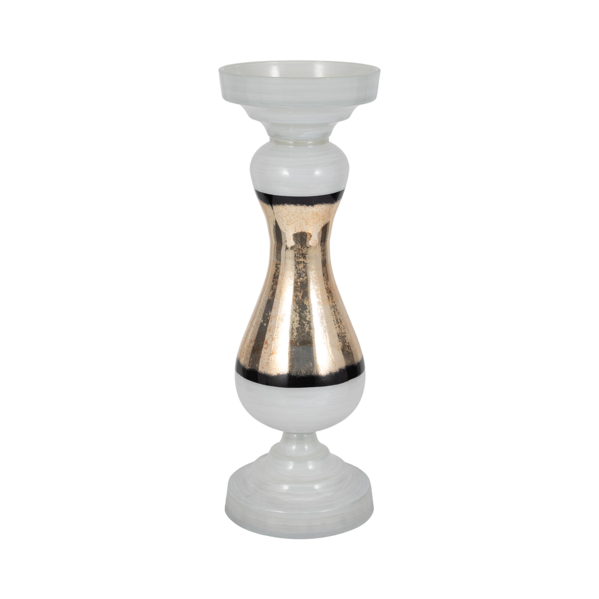 Lafayette White Small Glass Candle Holder