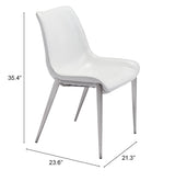 Magnus White & Silver Dining Chair (Set of 2)