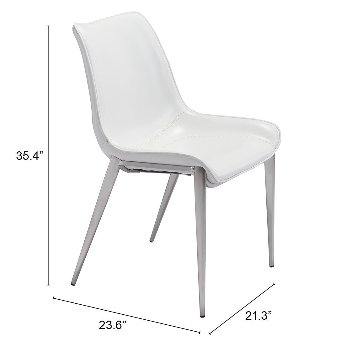 Magnus White & Silver Dining Chair (Set of 2)