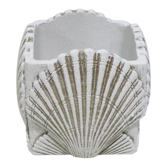 Buena White Seashell Planter