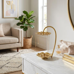 Greenfield Gold Two Tier Lilypad Jewelry Stand